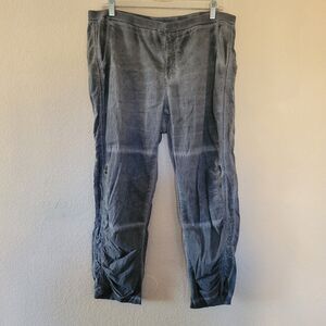XCVI Wearables Pants Stretch Sz Large Pull On Waistband Pockets Ruched Lagenlook